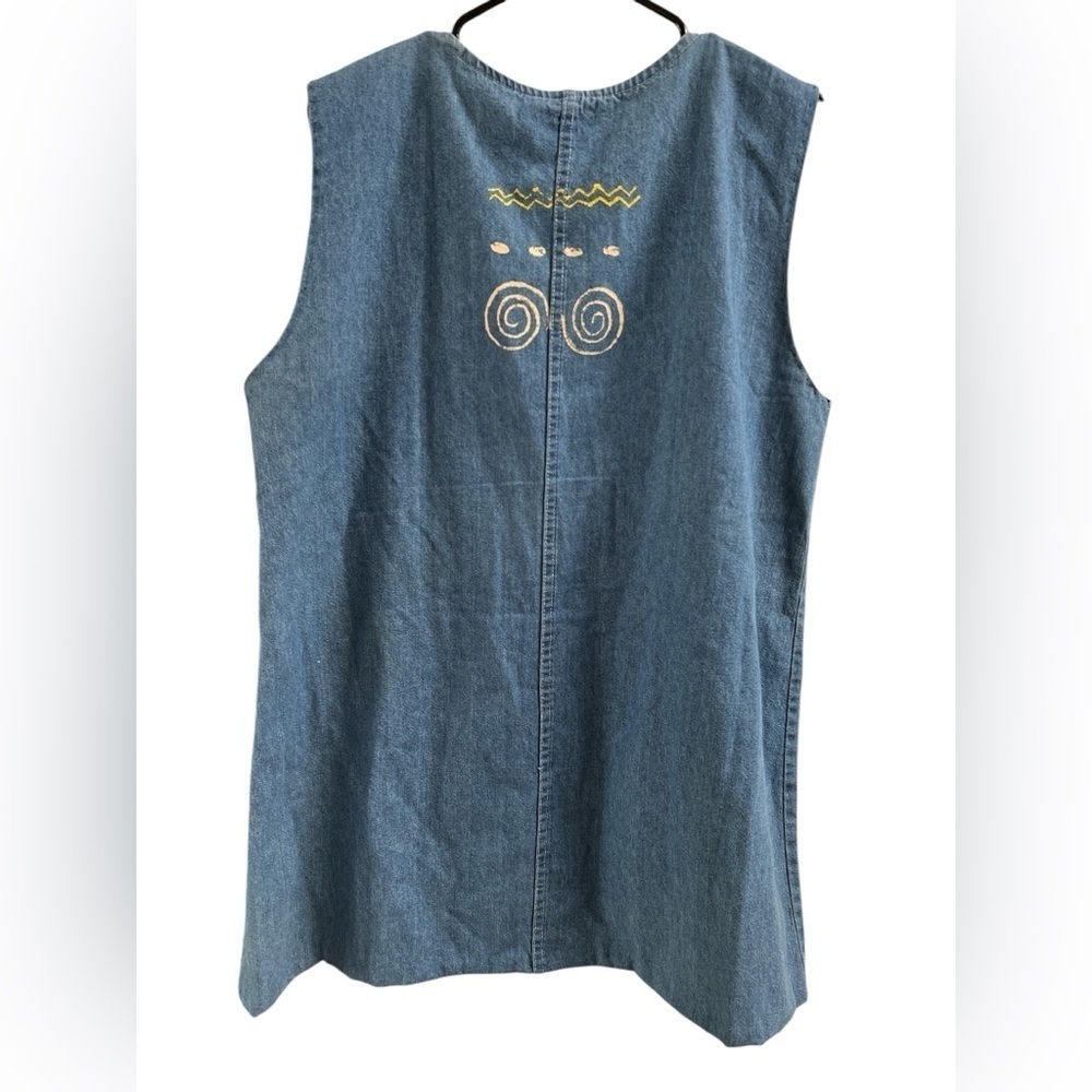 Vintage cover charge denim tribal dress - Picture 3 of 4
